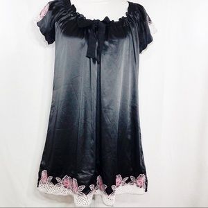 Bizz Princess Black Embroidered Dress  A225